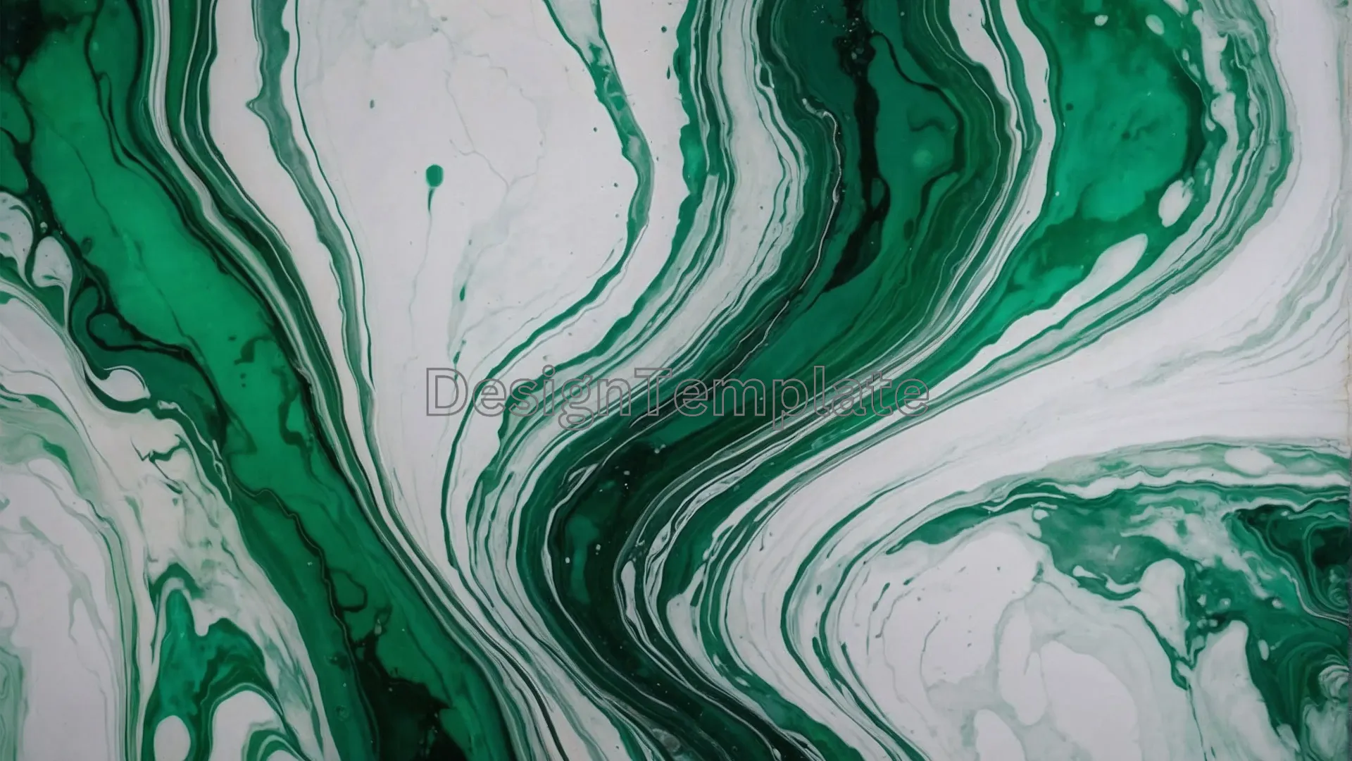 Fluidity Green and White Marble Background